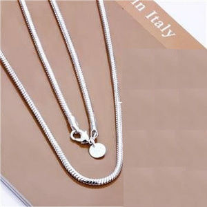Necklace / Chain ~ 18" ~ Italian  ~.925 Sterling Silver ~ Snake Chain